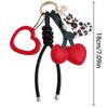Heart-shaped Mirror Cherry Leather Keychain Bag Accessories Cat Cherry Bag Pendant  Birthday Gift