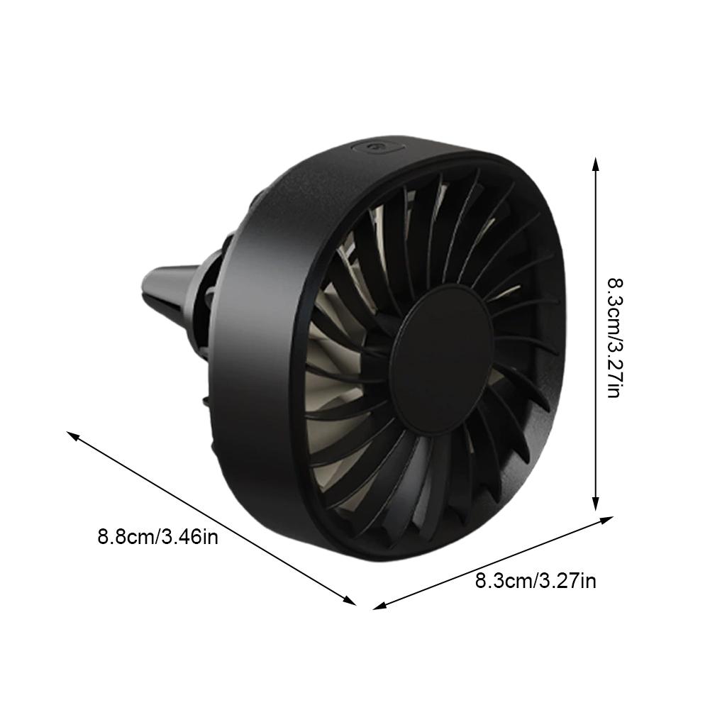 Car Mini Fan Car Cooling Fan USB Car Air Vent Clip Small Fan With Ambient Lighting 3 Speeds Adjustable Electric Powerful Fan
