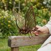 Rusty Butterfly Garden Ornament, Hollow Out Butterfly Silhouette Lawn Decoration, Butterfly Yard Statues Pathway Signs for Outside Patio Yard Lawn
