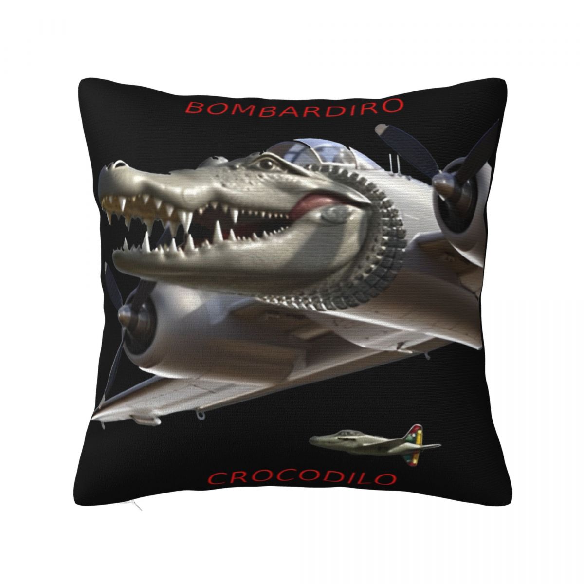 Bombardiro Crocodilo Brainrot Meme Pillow Cases Italian Cushion Cover Novelty Zippered Decor Pillowcover for Bed 4545cm 30x30cm