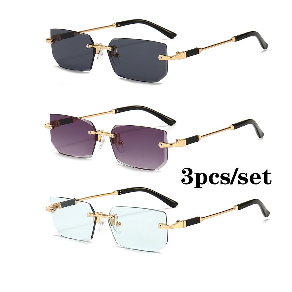 Ochelari de Soare la Modă Dreptunghiulari Fără Ramă Populari Femei Bărbați Nuanțe Ochelari de Soare Pătrați Mici Pentru Femei Bărbați Vară Călătorii Oculos