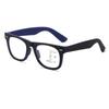 Unisex Fashion Multifocal Reading Glasses High Definition Anti-blue Light Eyewear Square Progressive Presbyopia Frame 0 +4.0
