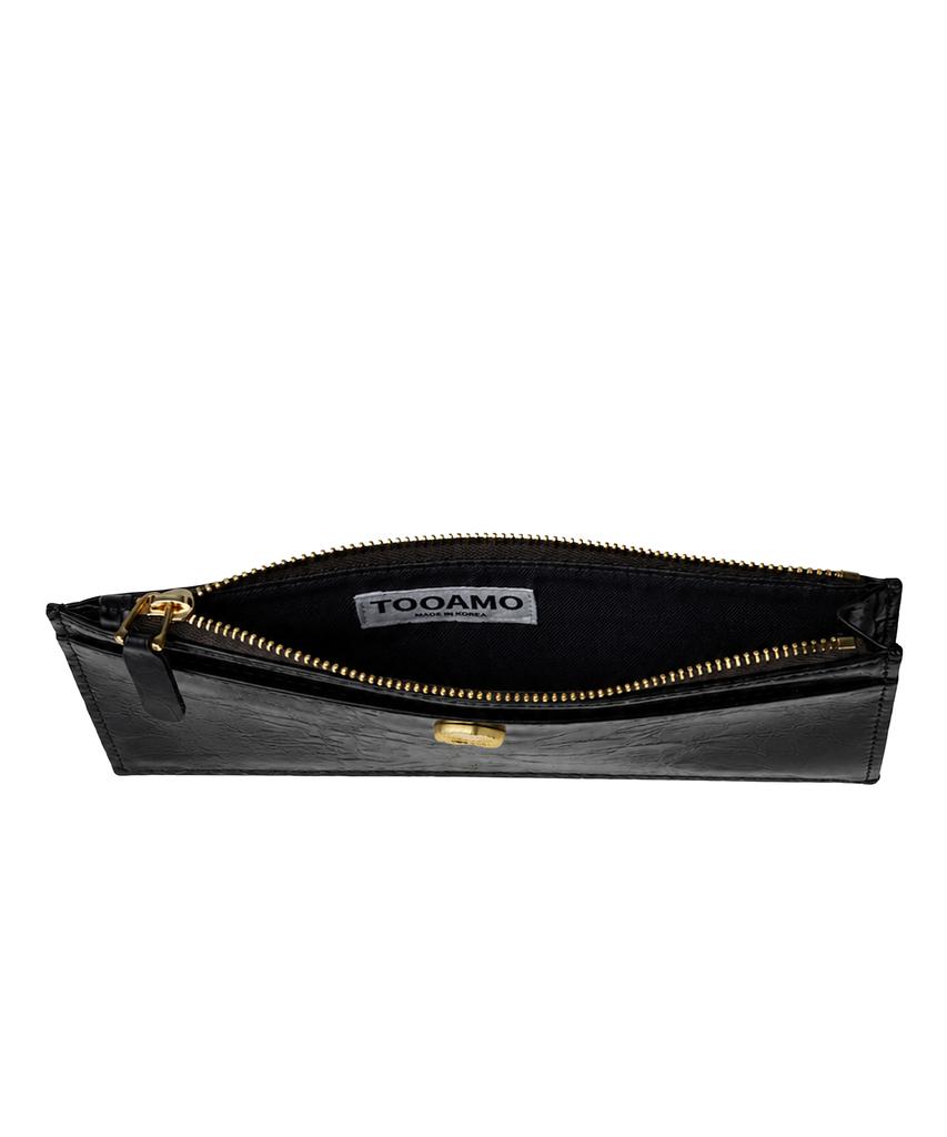 Tooamo Bella Zipper Long Wallet Black [Cowhide]