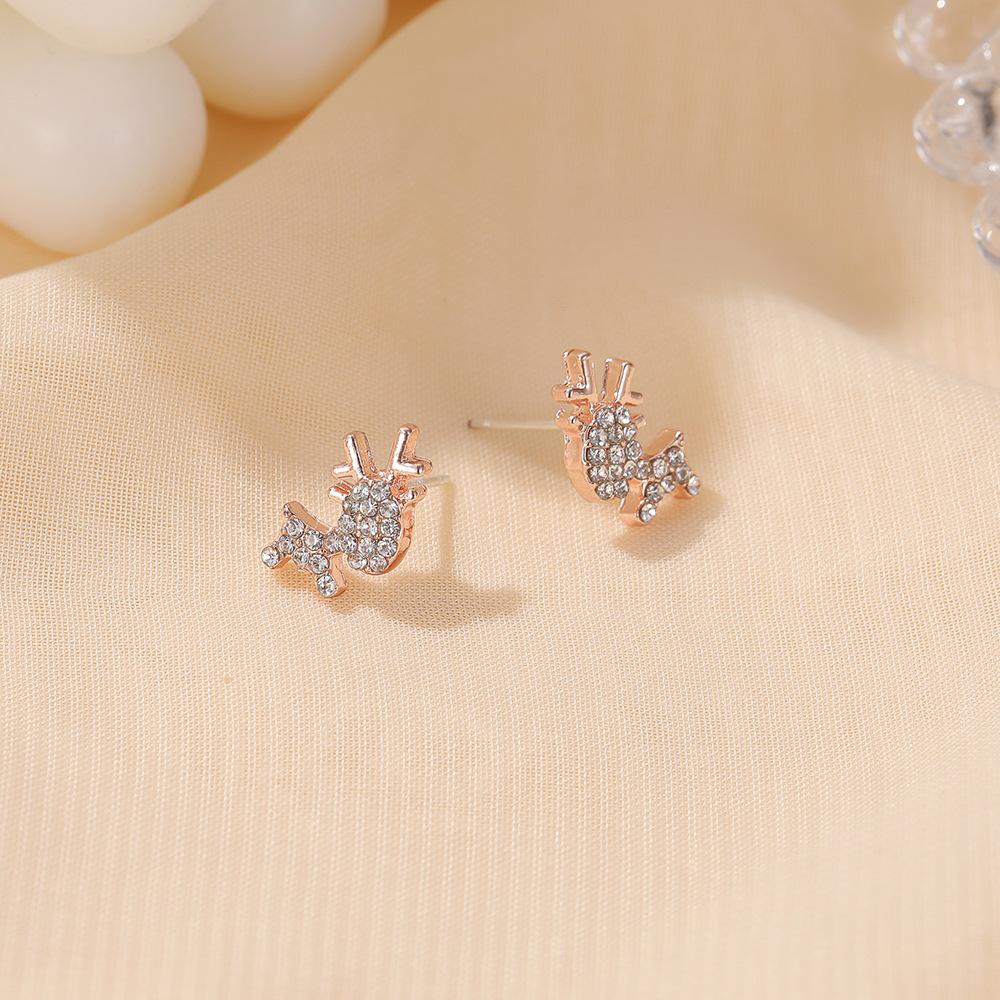 925 Sterling Silver Elk Stud Earrings - Elegant Light Luxury Deer Design, Perfect Christmas Gift for Women