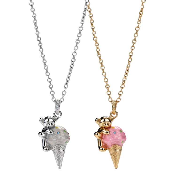 Koala Ice Cream Charm Necklace Adjustable Length Copper Pendant For Her