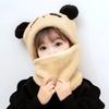 Panda Children Beanie Caps Cartoon Warm Bonnet Scarf Fashion Kids Plush Hat  Outdoor
