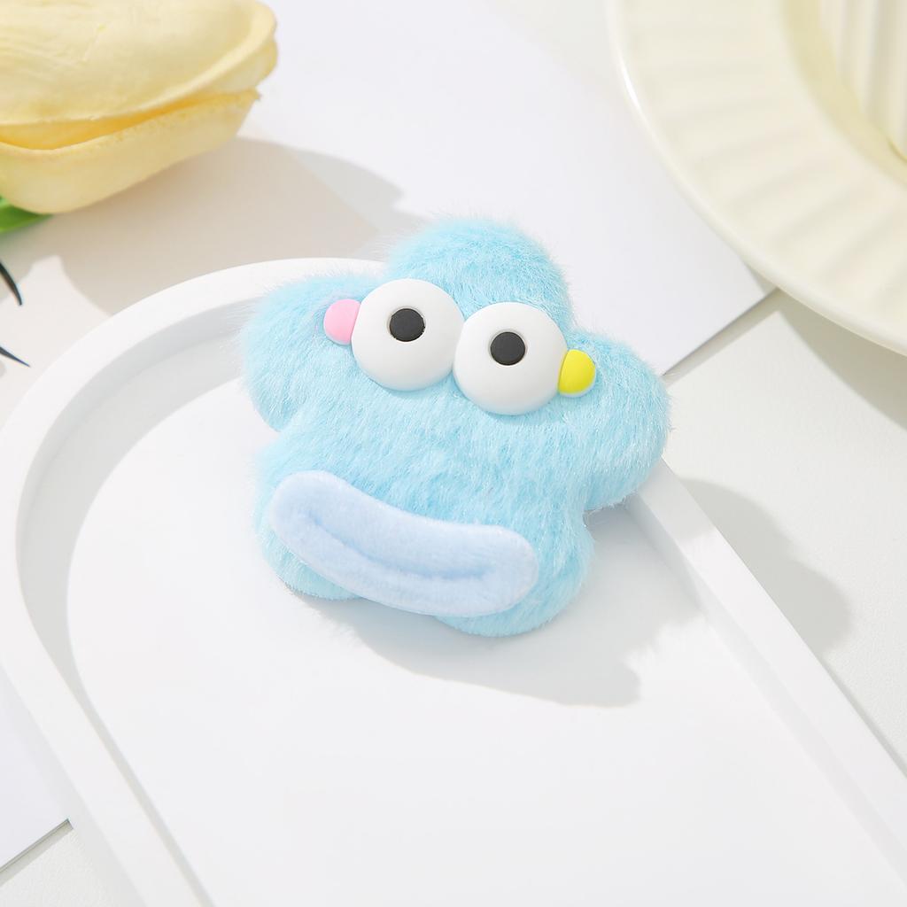 6pcs Fluffy Star Heart Hair Clips for Girls Cute Non-Slip Soft Fuzzy Bangs Duckbill Clip Cartoon Lovely Hair Accessories
