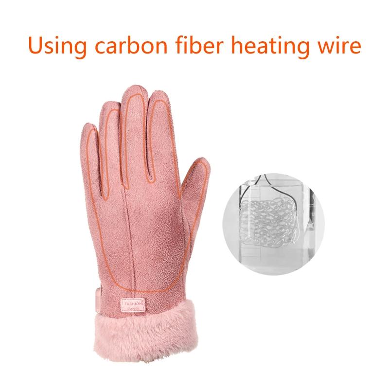 Women Warming Gloves for Outdoor USB Heating Gloves for Ladies