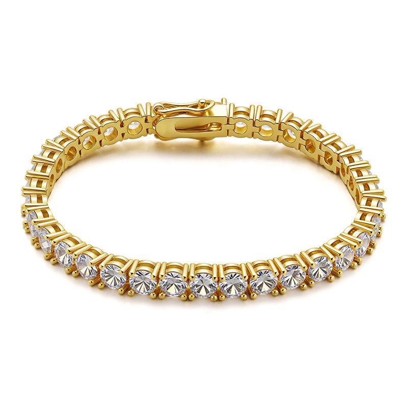 S925 Silver Hip Hop Bracelet Light Luxury High Sense Rap Full Diamond European and American Necklace