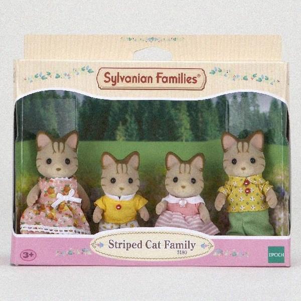 Sylvanian Family Striped Cat Family 5180, 1 Piece, Mixed, Korean Popular Toys
