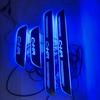 4 CHR Streamer Color Door Sill Strips with LED Welcome Pedals