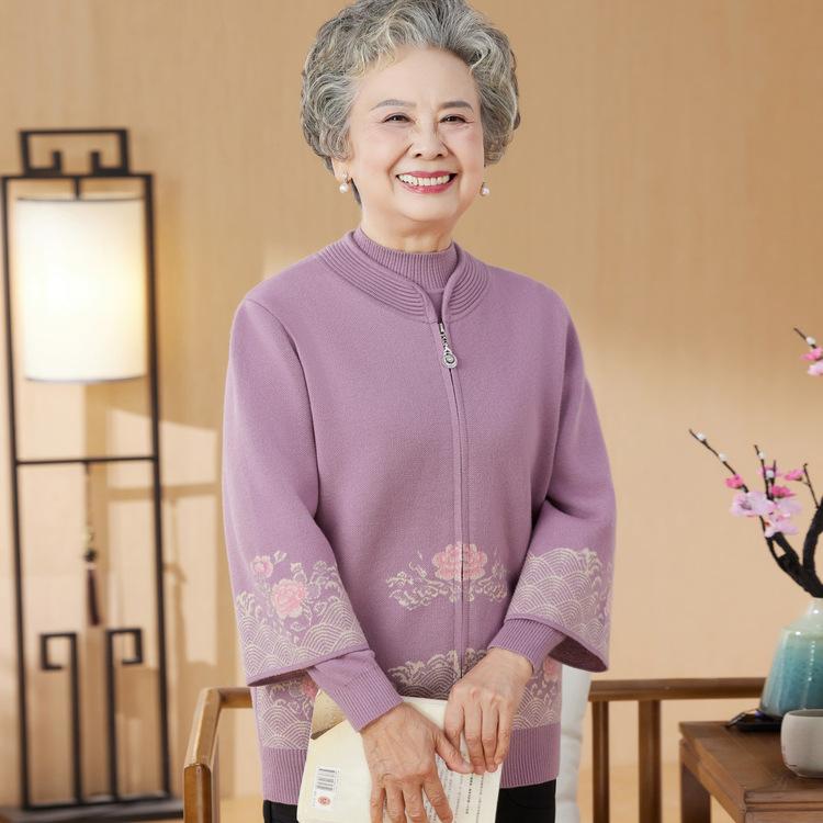 

Зимний топ вязаный фальшивый двойка одежда для женщин среднего и пожилого возраста осенняя одежда свекрови модный кардиган куртка 3XL