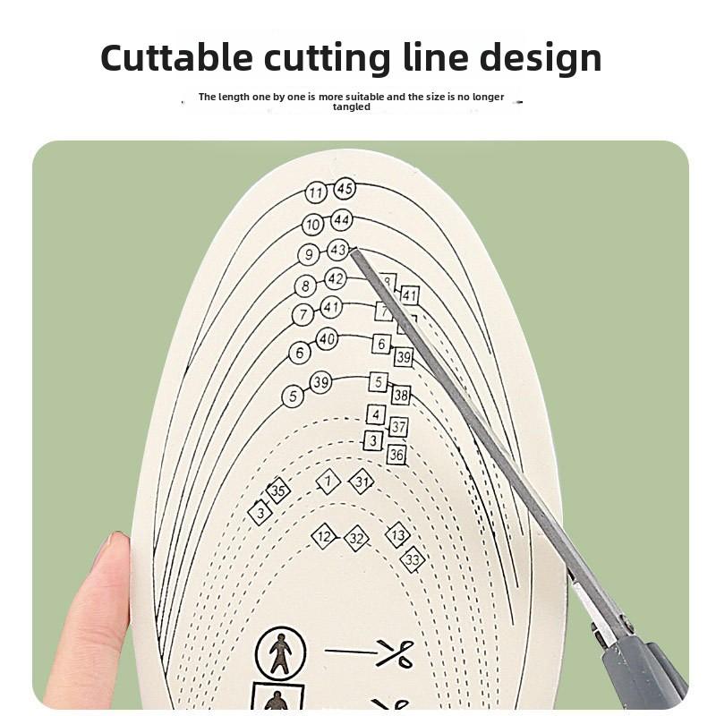 Casual Insoles Men's and Women's Four Seasons Can Be Cut Sports Sweat-absorbing 3MM Thick Embossed Non-woven Latex Insoles