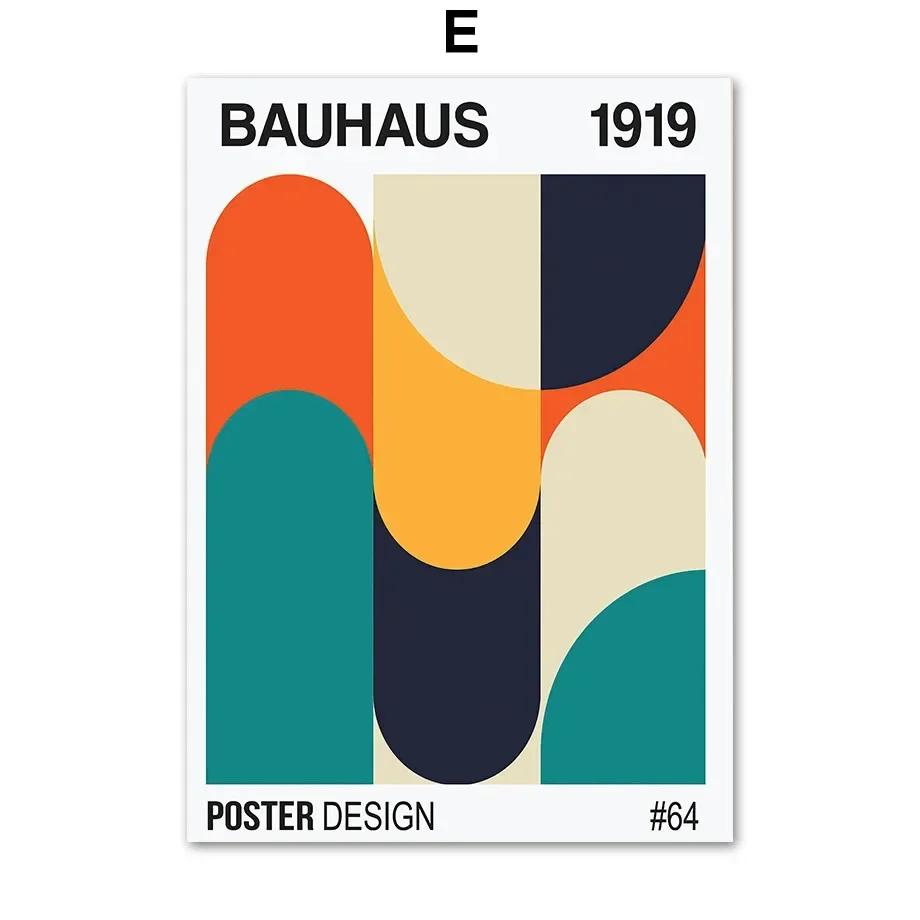 Bauhaus Abstract Geometric Line Colorful Wall Art Nordic PostersCanvas Painting  And Prints Wall Pictures For Living Room Decor
