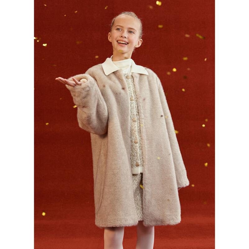 ELLE KIDS Girl's Faux Mink Fur Winter Coat