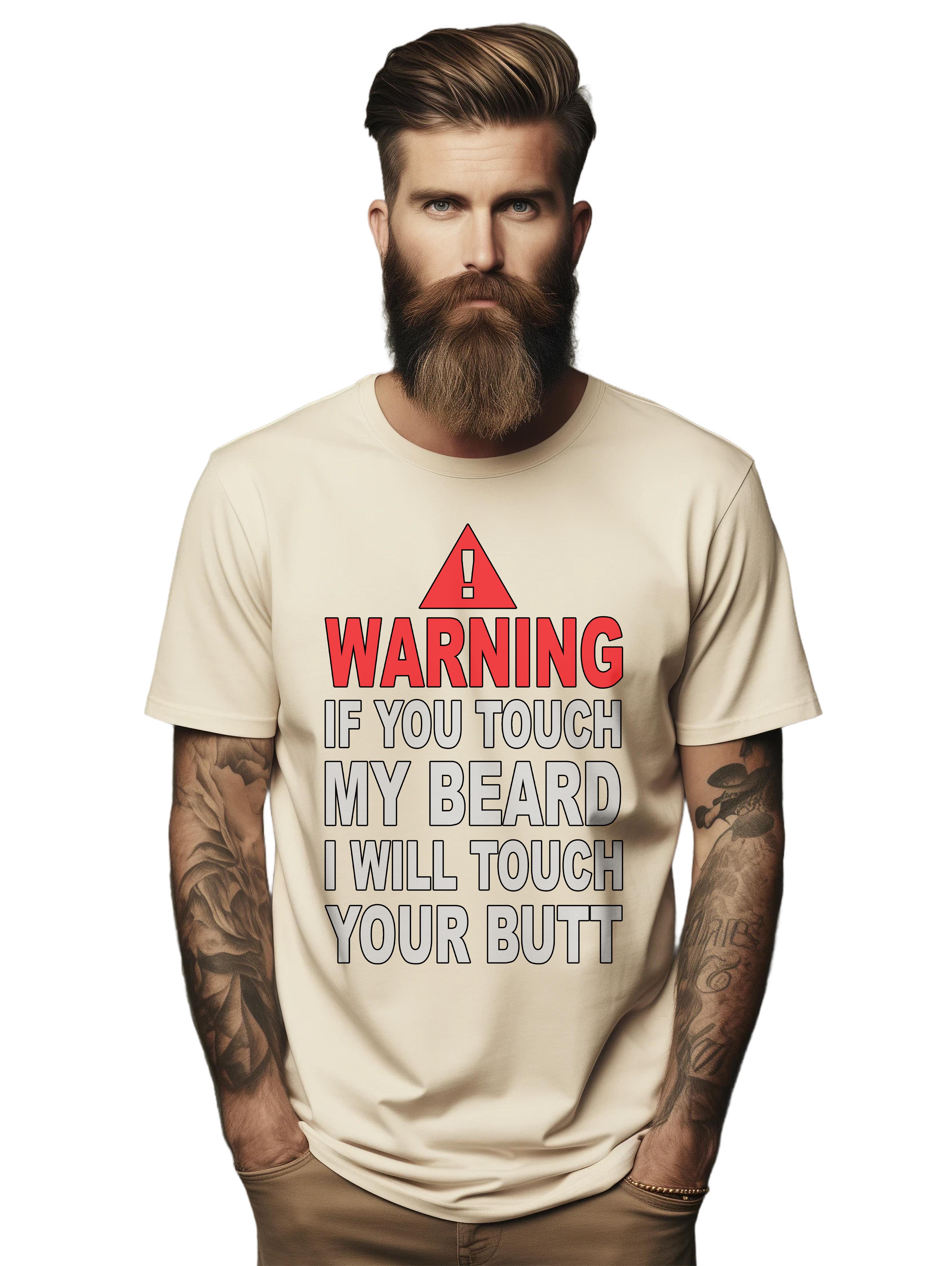 

Футболка PrintBar Warning Touch My Beard - Смешная и Осторожно! Смешная футболка, Унисекс 4XL