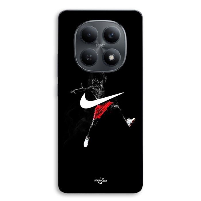 Handyhülle - MANIACASE - Xiaomi Redmi Note 15 5g - Silikon TPU - Schwarz - Nike Jordan Logo schwarz