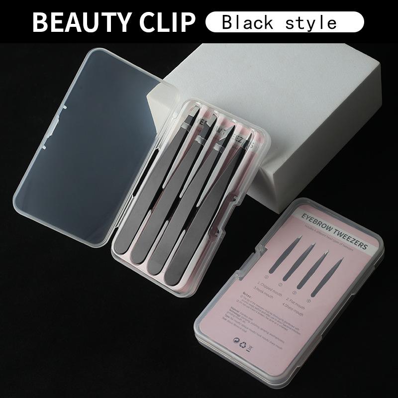 

1Set Eyelash & Eyebrow Tweezers Kit – Stainless Steel Straight & Slant Tip, Facial Hair Removal Tool for Women, Gift Box Set рожевий