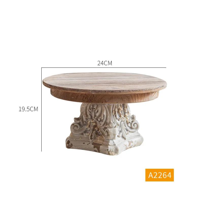 Hot sale American Solid Wood Base Pastoral Carving Handicraft Ornament Bamboo Wood Vase Teapot Fish Tank Stone Log Bracket as shows