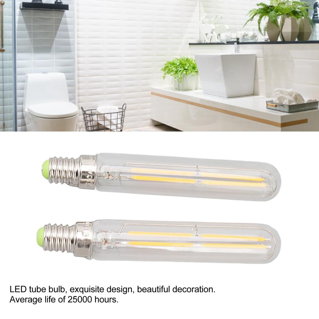 2Pcs LED Tube Bulb 4W E14 2300K Tubular Light Lamp Bulbs T20x120  for Lighting