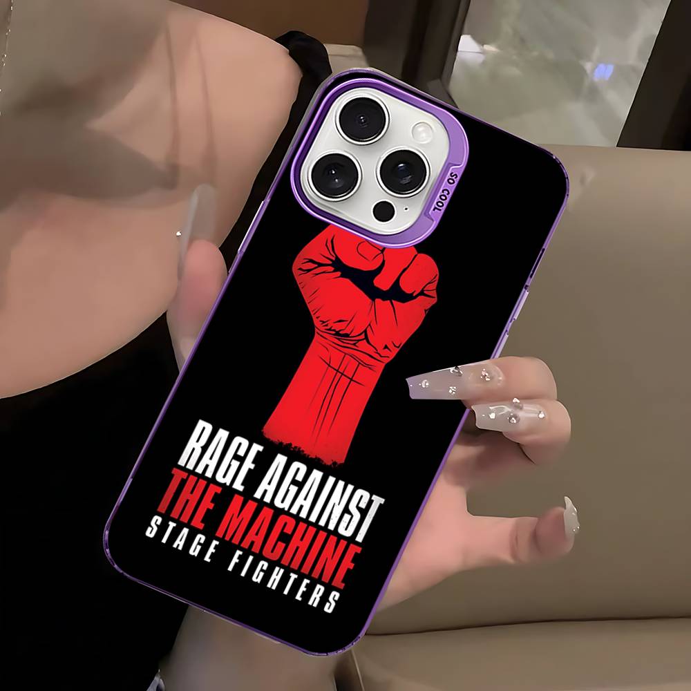 

Чехол для телефона R-Rage A-Against T-The M-Machine Band Для IPhone 16 15 14 13 12 11 17 Pro Max Plus Цвет Серебристый Корпус iPhone 16 plus
