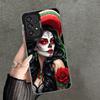 Catrina Beautiful Rose Girl Skull Soft Phone Case for Samsung A17 A16 A15 A14 A13 A57 A56 A55 A54 A53 A37 A36 A35 A34 A33 A26 A2