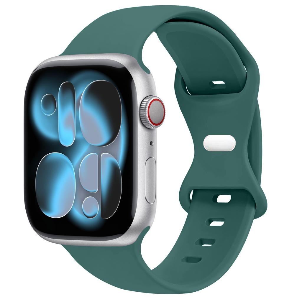 Sport Silicone Strap For Apple Watch Bands 40mm 44mm 46mm 45mm 41mm 49 42mm Correa Bracelet iWatch series 10 11 9 8 7 ultra 3 SE