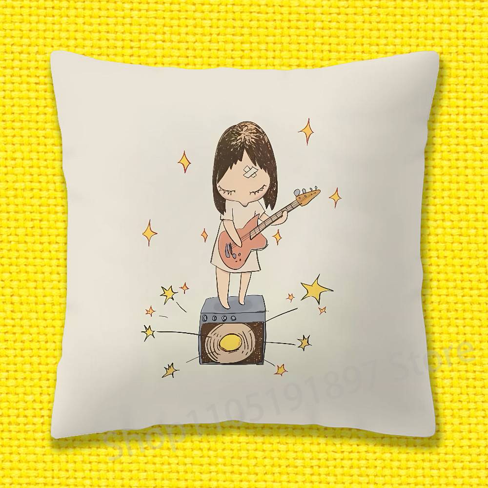 Japanisches Mädchen Y-Yoshitomo Nara Kissenbezug Für 50x50cm 30x30cm 55x55cm 45x45cm 40x40cm Quadratischer Bettkissenbezug