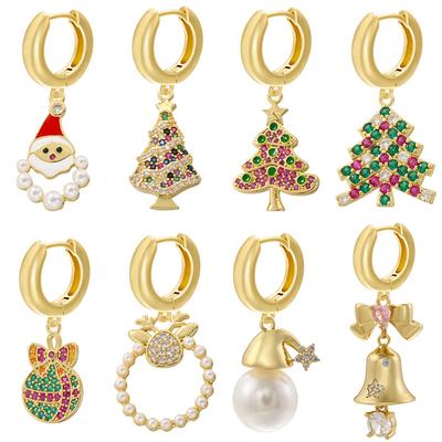 Exquisite Und Schöne Weihnachtsmann Glocken Geschenktüte Ohrringe Herbst Und Winter Weihnachtselement Ohrringe Weiblich Ve1010-1017