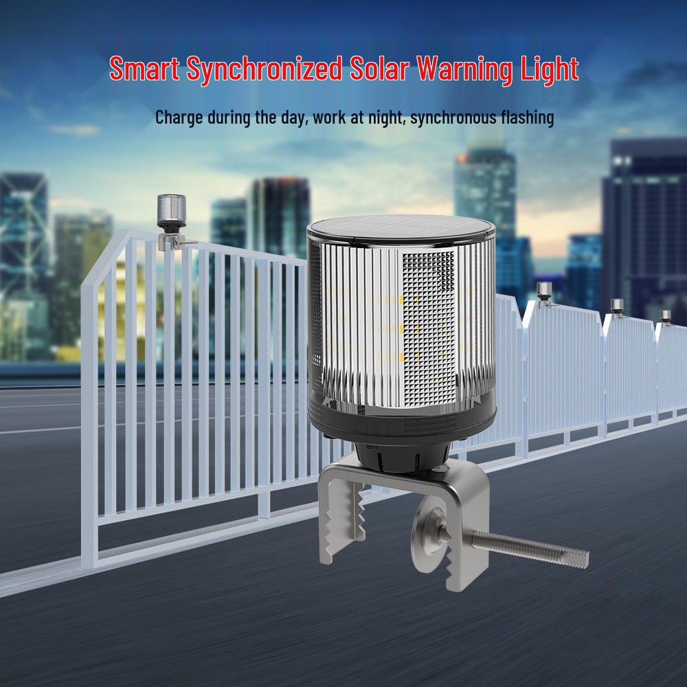 Solar-Powered Red and Blue Traffic Strobe Light for Road Construction and Nighttime Safety