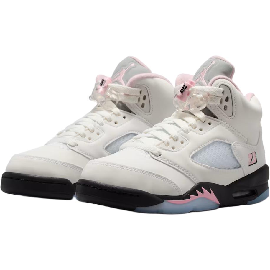 Air Jordan 5 Retro GS Medium Soft Pink Kids Sneakers White Black HQ7980-102