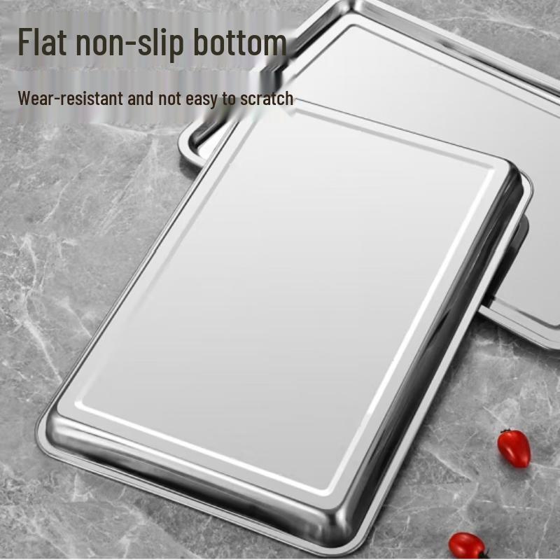 AMPEREX Edelstahl Mehrzweck Rechtecktablett