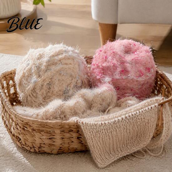 Smooth Weaving Yarn 33M Faux Fur Blend Yarn Soft Fuzzy Mohair for Crochet Thread Knitting DIY Sweater Scarf Hat Colorful Craft Beginners Knitting