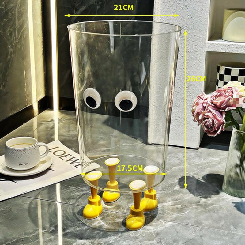Cute Transparent Trash Can for Home and Office