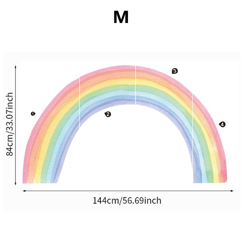 Large Rainbow Pastel Wall stickers Mural Nursery Kids Room Wall Decals Baby Shower Playroom Decorations Baby Boy Girl Gift