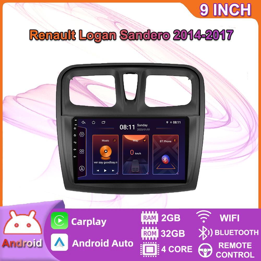 10 Inch Android Carplay For Renault Logan Sandero 2014-2017 Car Radio Multimedia Video Player GPS Navigation WIFI 4+64GB