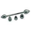 Stainless Steel Metal Sexy Masturbation Back Court Double-Headed Replaceable Anal and Vaginal Plug Adult Sex Health Care Products