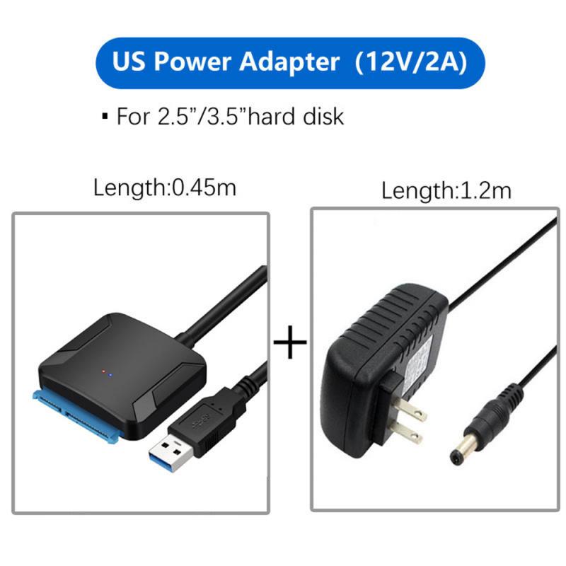 1Pcs Sata To Usb Adapter Convert Cables Fit For 25 Or 35 Inch External Ssd Hdd