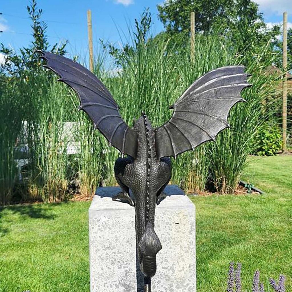 Garden Dragon Statue Fountain Dragon Ornament Resin Water Fture Sculpture for Home Garden Decoration