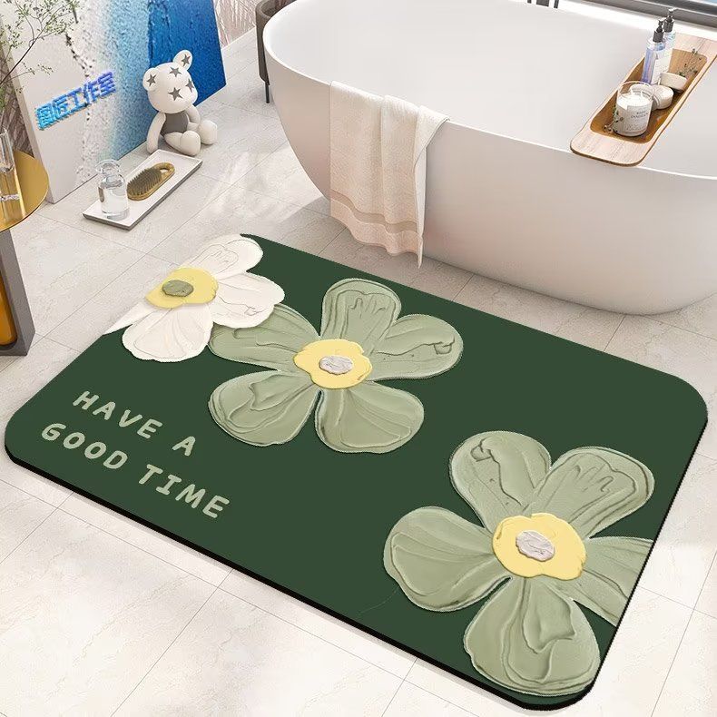 Diatom Mud Absorbent Soft Floor Mat for Bathroom and Household Use, Anti Slip Bathroom Door Mat Feet