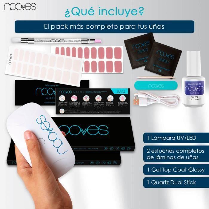 Kit de démarrage Vernis à Ongles - Beauty Rose - 2 Autocollants Gel - Lampe UV/LED - Gel Top Coat Glossy