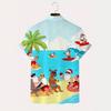 Autumn and Winter Men's Short Sleeved Shirt New Year's Christmas Pattern Digital Printed Shirt Top Men's Casual Shirt
