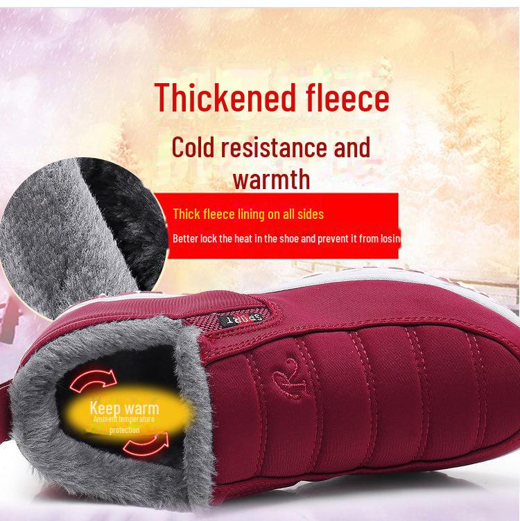 2024 Winter Unisex Old Beijing Cotton Snow Boots with Warm Velvet Lining for Adults