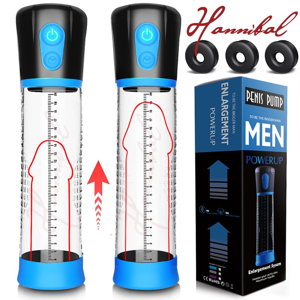 Hannibal Electric Penis Pump Penis Enlargement Extend Pump Penis Stimulation Male Masturbators Cup Dick Pump Sex Toys for