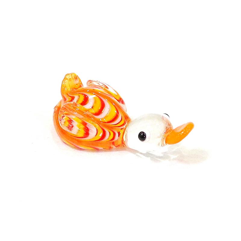 Cute Glass Duck Mini Figurines Colorful Cartoon Animal Tiny Statue Craft Ornament Home Fairy Garden Easter Micro Landscape Decor