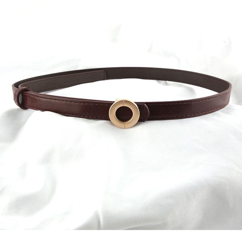 

Small Circle Snap Button Belt Black Thin Belt Long Shirt Dress Decorative Jeans Belt бордовый