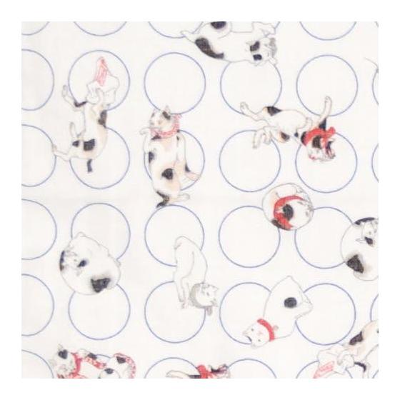 Wakyoseijaku Japanese Goods Store: Kuniyoshi Ukiyo-e Fluffy Tenugui Cat Collection - Utagawa Kuniyoshi Ukiyo-e Tenugui Gauze Hand Towel, 100% Cotton