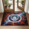 Manchester City Design Crystal Velvet Rug Soft Decorative Mat for Bedroom Entrance