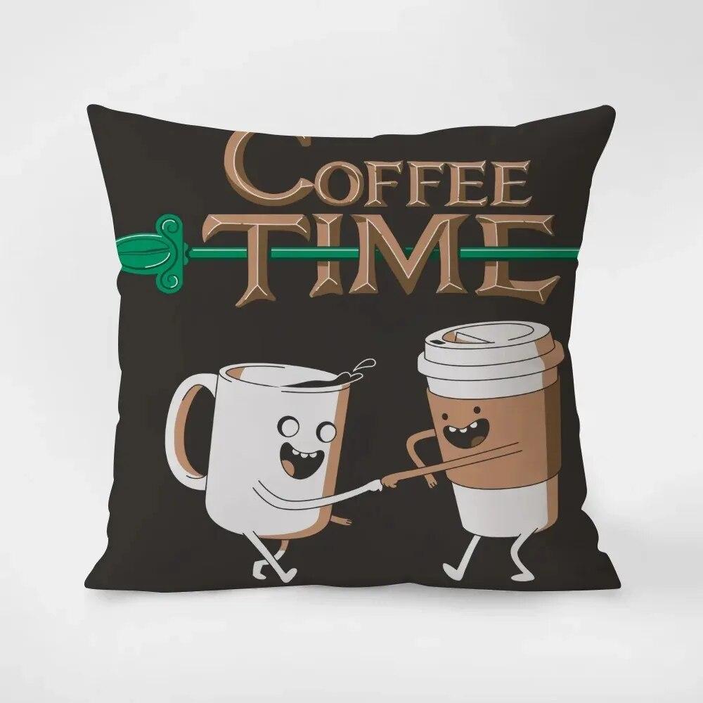 Coffee and Tea Cup Printed Throw Pillow Covers Cafe Tea Restaurant Decorative Pillowcases Sofa Cushion Covers Home Decoration