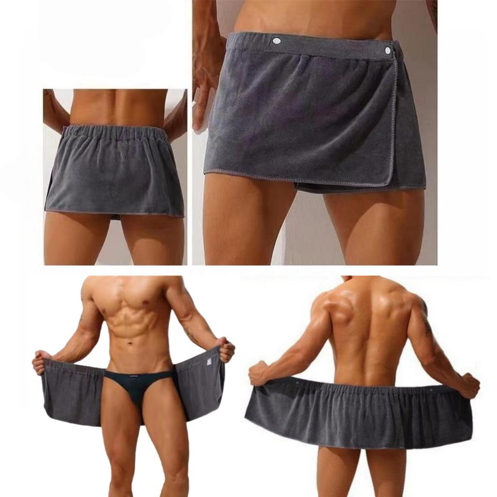 Men's Bath Towel Culottes Sexy Shorts